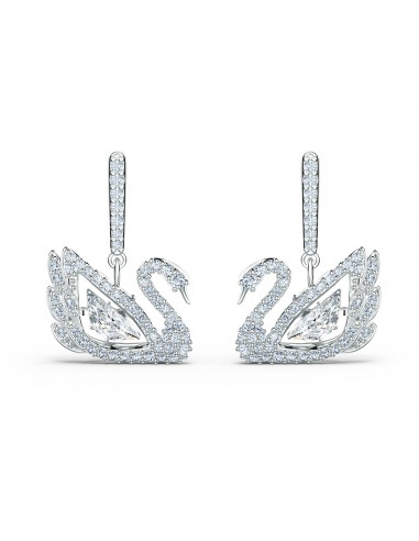 Swarovski Dancing Swan Pierced Earrings, White, Rhodium plated 5514420 Comparez plus de prix