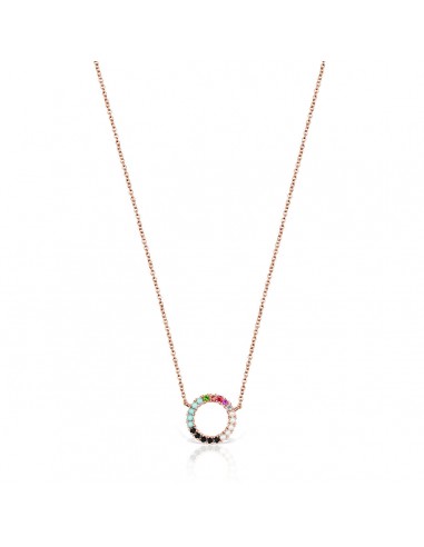 Tous Straight disc Necklace in Rose Gold Vermeil with Gemstones 912722510 50% de réduction en Octobre 2024