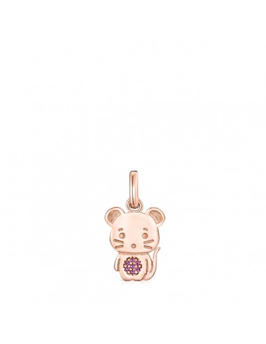 Tous Chinese Horoscope Rat Pendant in Rose Gold Vermeil with Ruby 918434600 Véritable concentré