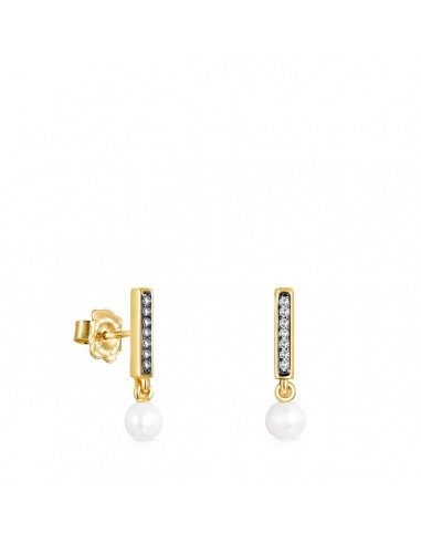 Tous Nocturne bar Earrings in Gold Vermeil with Diamonds and Pearl 918443740 votre restaurant rapide dans 