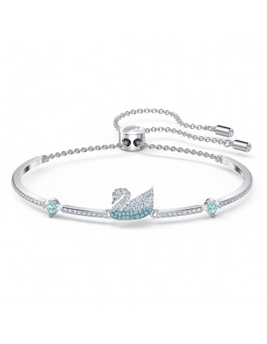 Swarovski Iconic Swan Bangle, Blue, Rhodium plated 5549312 vente chaude votre 