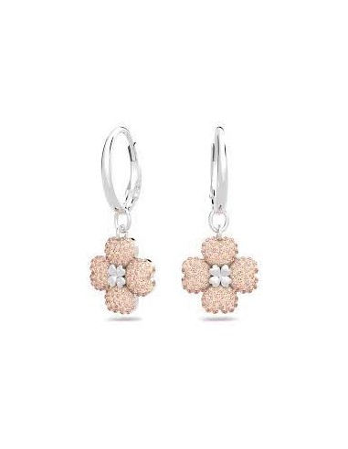 Latisha hoop earrings Flower, Pink, Rhodium plated 5636485 ouvre sa boutique